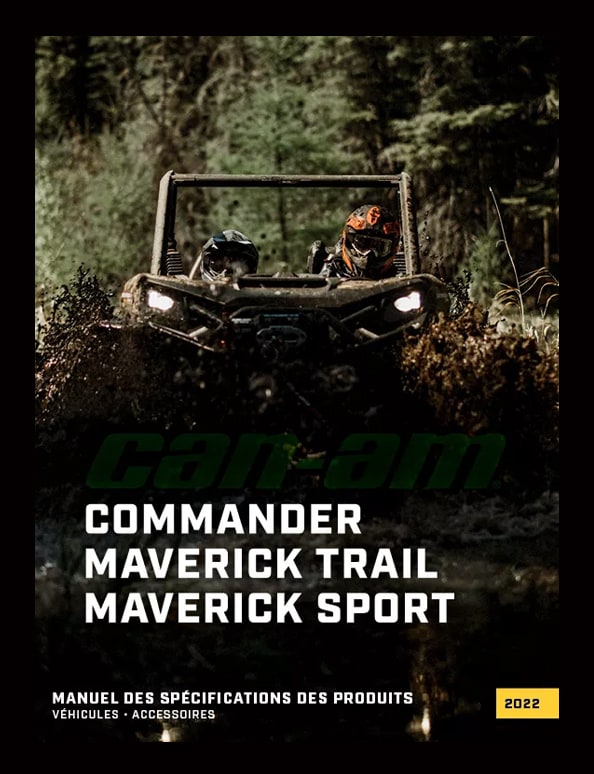 Can-Am Commander, Maverick Trail, Maverick Sport - Manuel de spécifications des produits 2022